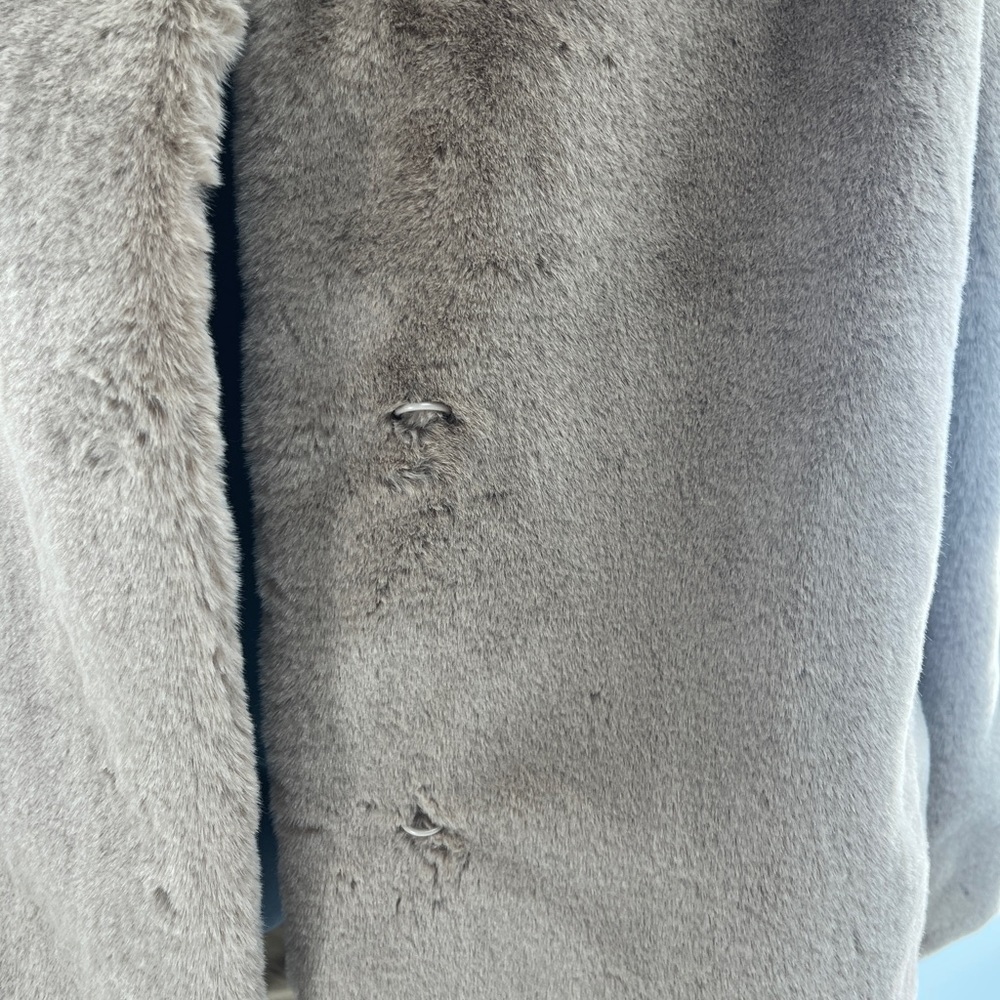 Dolce Cabo Mid Length Brown Faux Fur Jacket - Size Medium - Picture 8 of 11